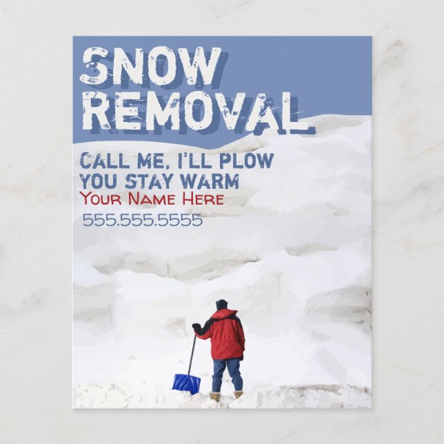 Snow Removal Customisable Flyer.Snow Plough Biz Flyer (Front)