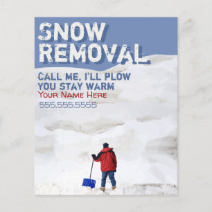 Snow Removal Customisable Flyer.Snow Plough Biz Flyer