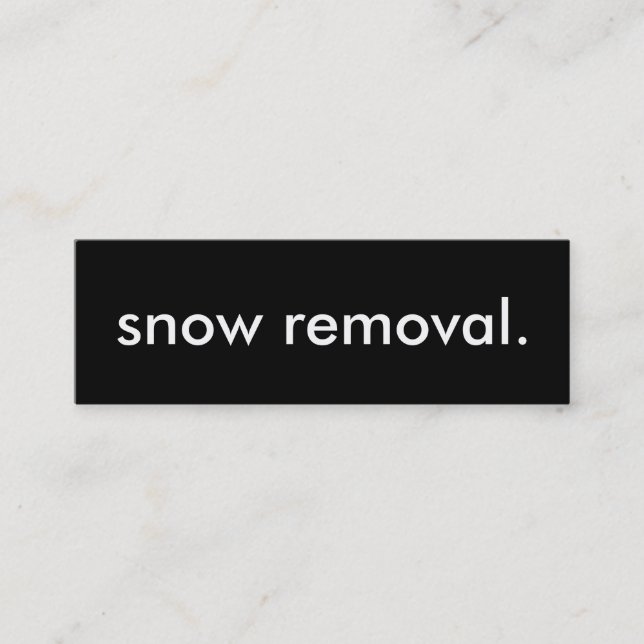 snow removal. loyalty punch card (Front)
