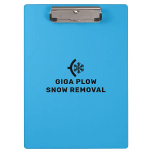 Snow Removal Plough And Snowflake Graphic Clipboard