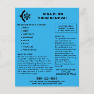 Snow Removal Plough And Snowflake Graphic Flyer
