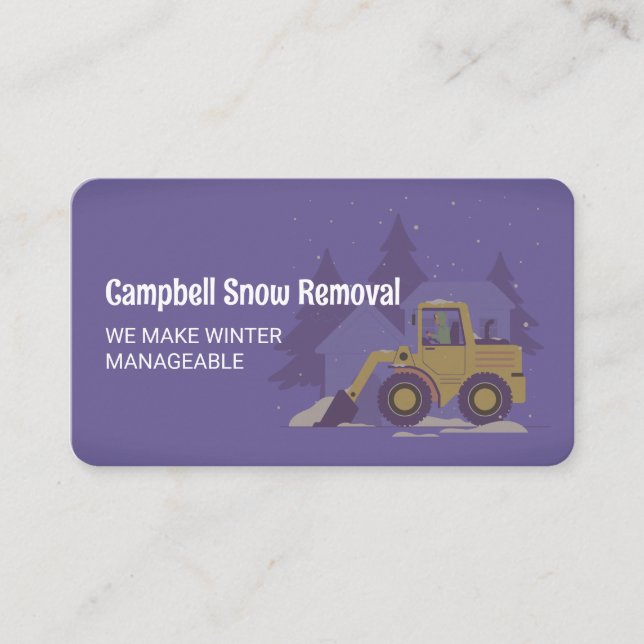 Snow Removal Ploughing Business Card (Front)