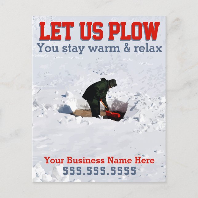 Snow Removal. Ploughing Business Custom Marketing  Flyer (Front)