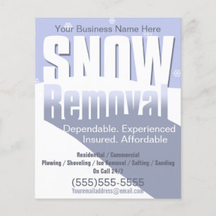 Snow Removal Ploughing Customisable Template 4x5 Flyer