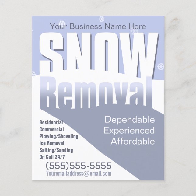 Snow Removal Ploughing Customisable Template Flyer (Front)