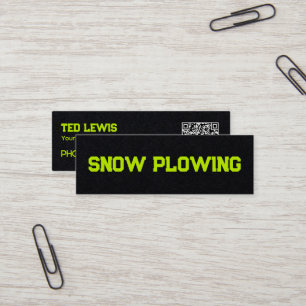 Snow Removal QR Code Mini Business Card