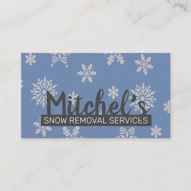 Snow Removal Shoveling Ploughing Business Cards (Front)
