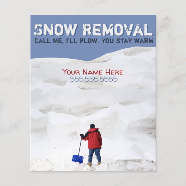 Snow Removal. Snow Plough Business. Customisable Flyer (Front)