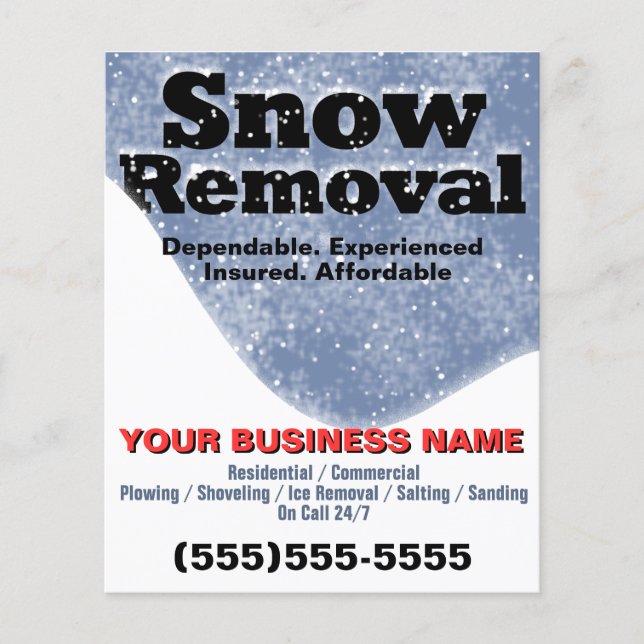 Snow Removal Snow Ploughing Promo Template Flyer (Front)