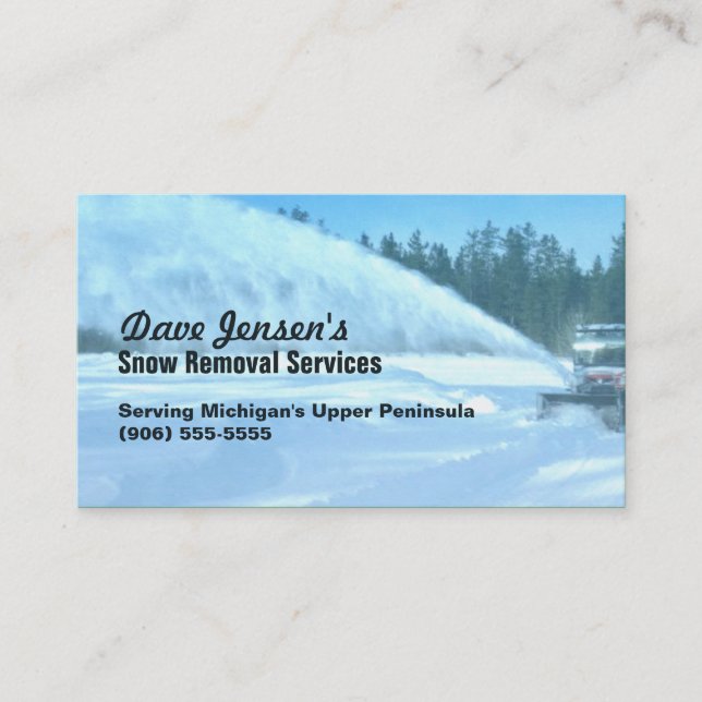 Snow Removal Snowplowing Shoveling Service Business Card (Front)