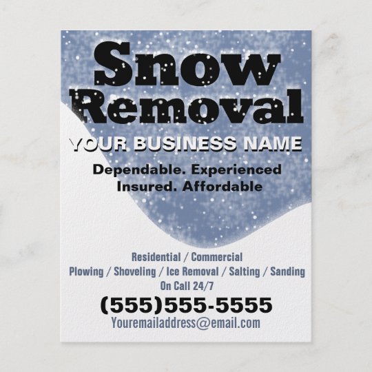 Snow Removal Winter Ploughing Template Flyer Zazzle Com Au