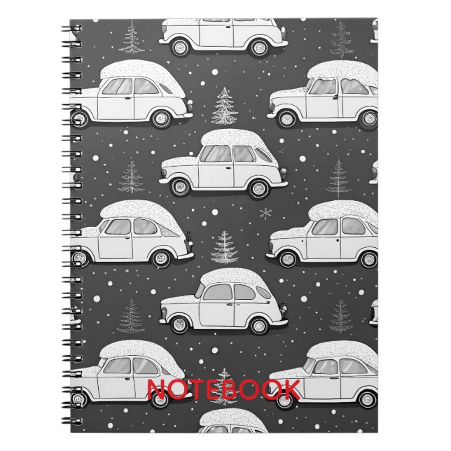 Snow Retro Car Premium Notes  Notebook (Front)