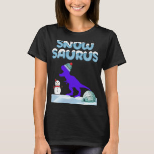 Snow Rex dinosaur winter  snowman and iglu T-Shirt