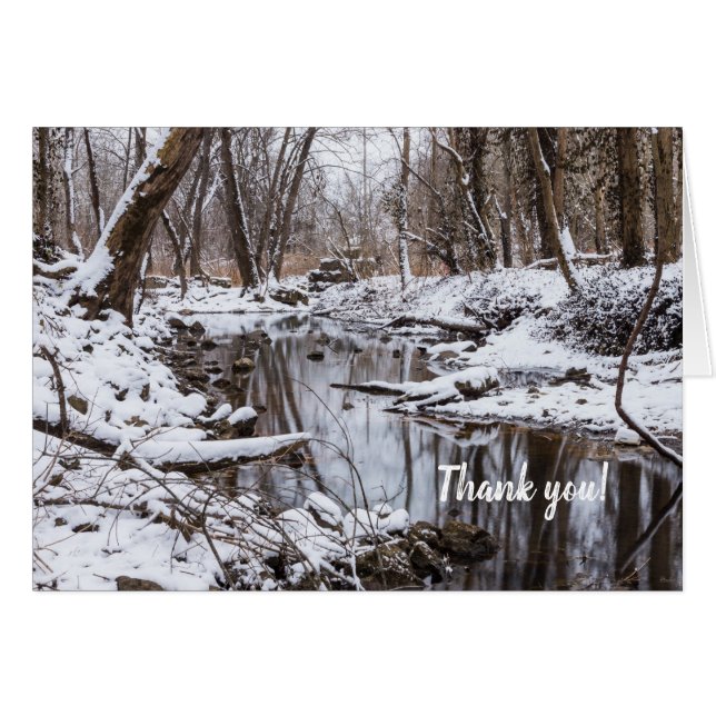 Snow Riverside Thank you Notecard (Front Horizontal)