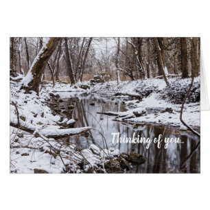 Snow Riverside Thinking of you Notecard