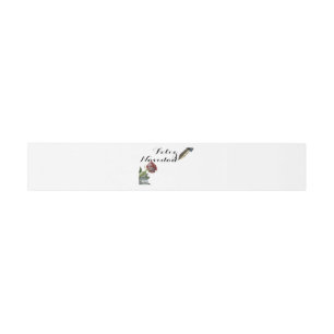 Snow rose Feliz Navidad Letter Invitation Belly Band