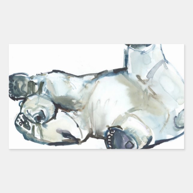 Snow Rub Rectangular Sticker (Front)