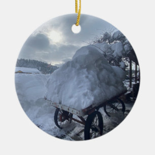 Snow Rush, Truckee, California Ceramic Ornament