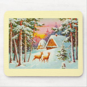 Snow scene mouse pad