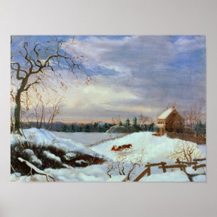Snow scene, New England Poster