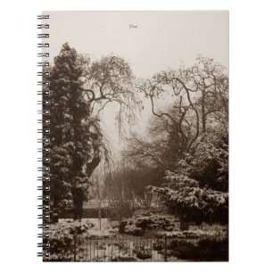snow scene park and trees landscape in winter notebook