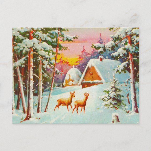 Snow scene postcard (Front)