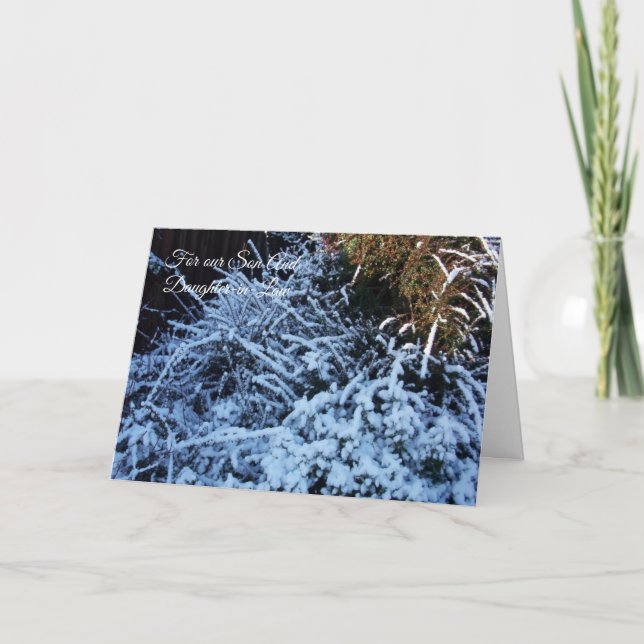 Snow Scene Son and Daughter-in-Law Christmas Holiday Card (Front)