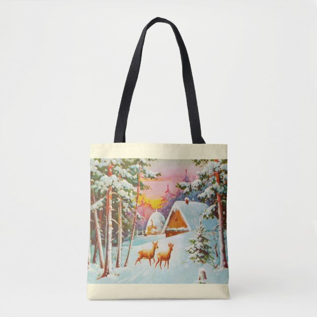 Snow scene tote bag (Front)