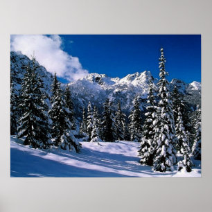 Snow Scene Winter Mountains Print