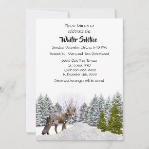 Snow Scene Winter Solstice Dinner  Invitation