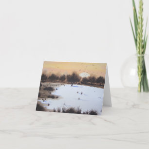 Snow scene woodland winter landscape for christmas holiday card