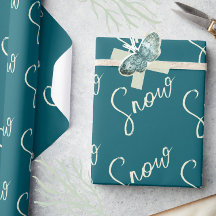 Snow script blue slate and butter elegant winter