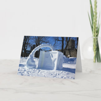 Snow Sculpture, Quebec, Canada Thank You Card
