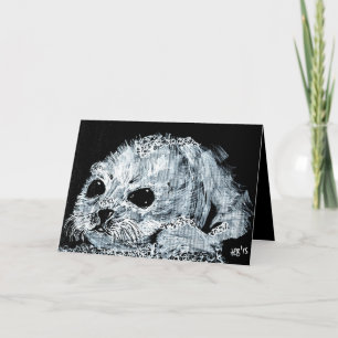 Snow Seal Pup Holiday Card