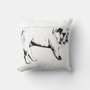 Snow-Season Bulldog Pillow