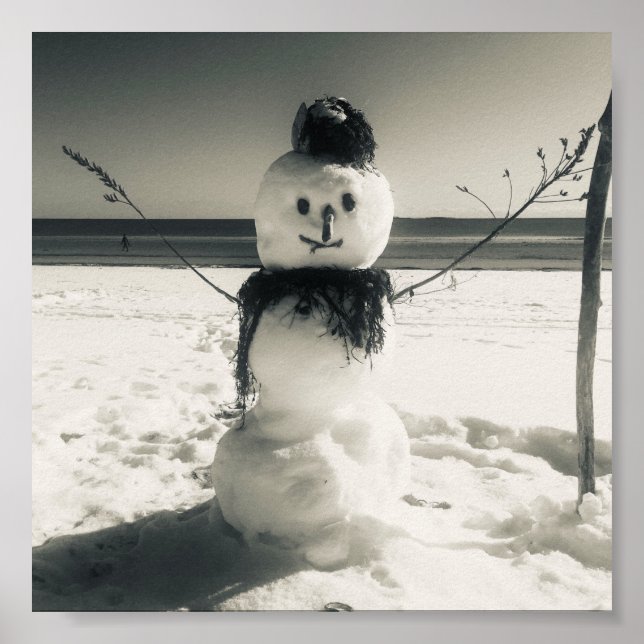 snow shore snowman poster (Front)