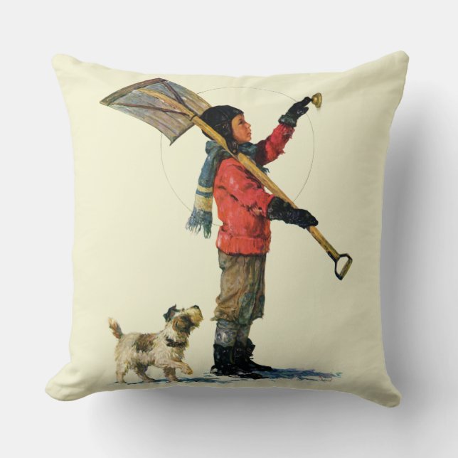Snow Shoveler Cushion (Front)