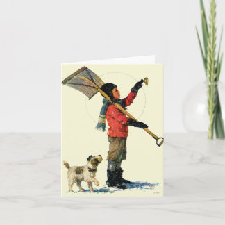 Snow Shoveler Holiday Card