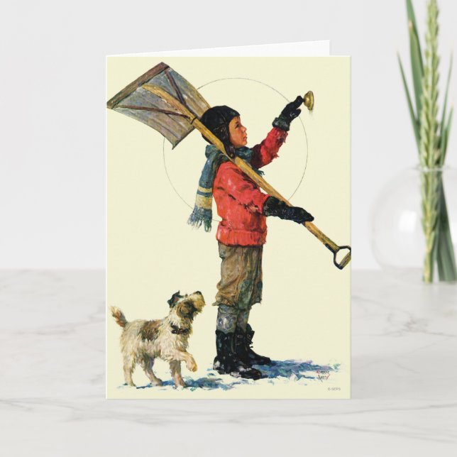 Snow Shoveler Holiday Card (Front)