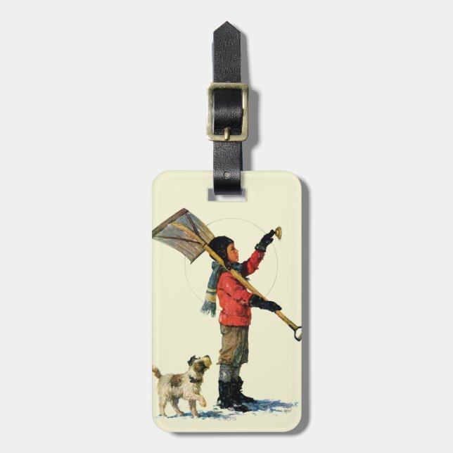 Snow Shoveler Luggage Tag (Front Vertical)