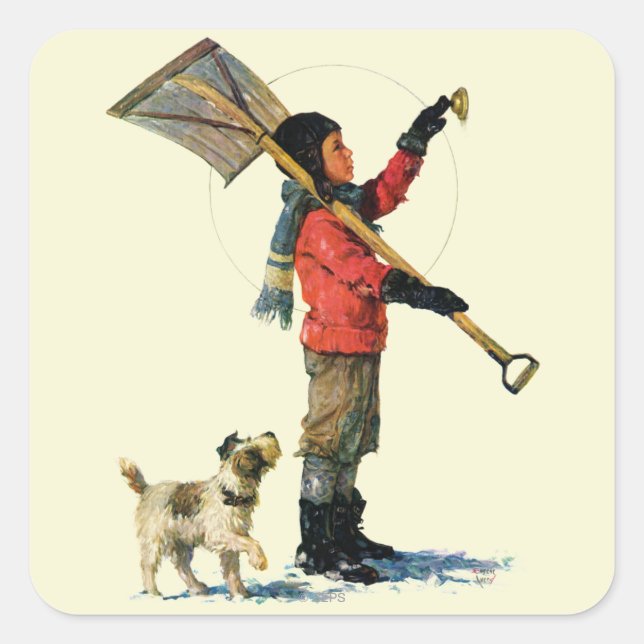 Snow Shoveler Square Sticker (Front)