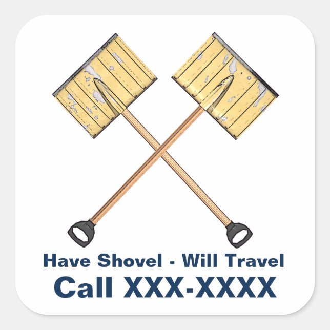 Snow Shoveling Business Square Sticker (Front)