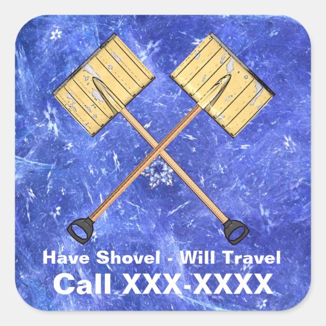 Snow Shoveling Business Square Sticker (Front)