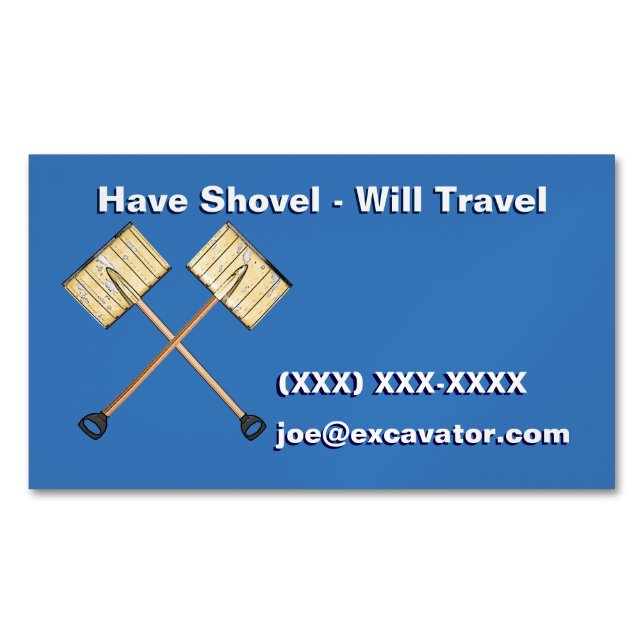 Snow Shoveling Magnetic Business Card (Front)