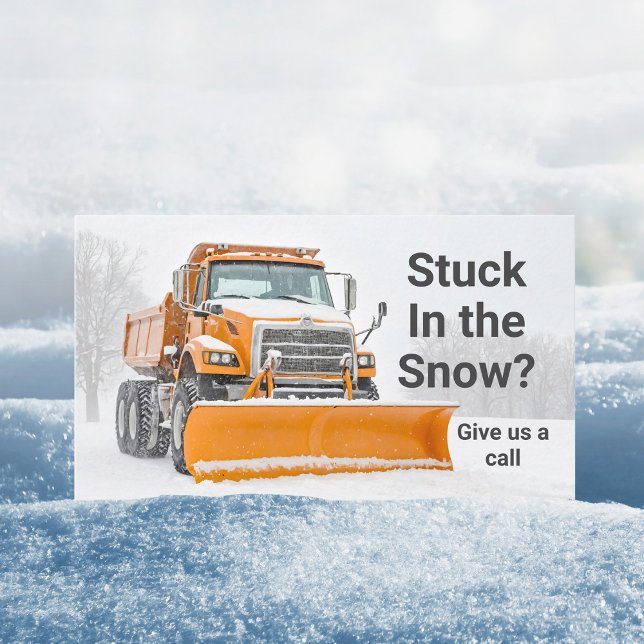 Snow Shoveling Removal Truck Modern Company Business Card (Creator Uploaded)