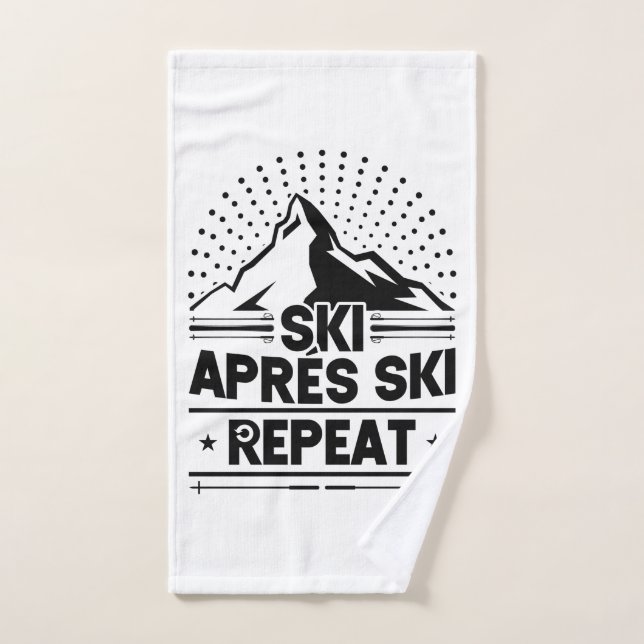 Snow Ski Aprés Ski Repeat Hand Towel (Hand Towel)