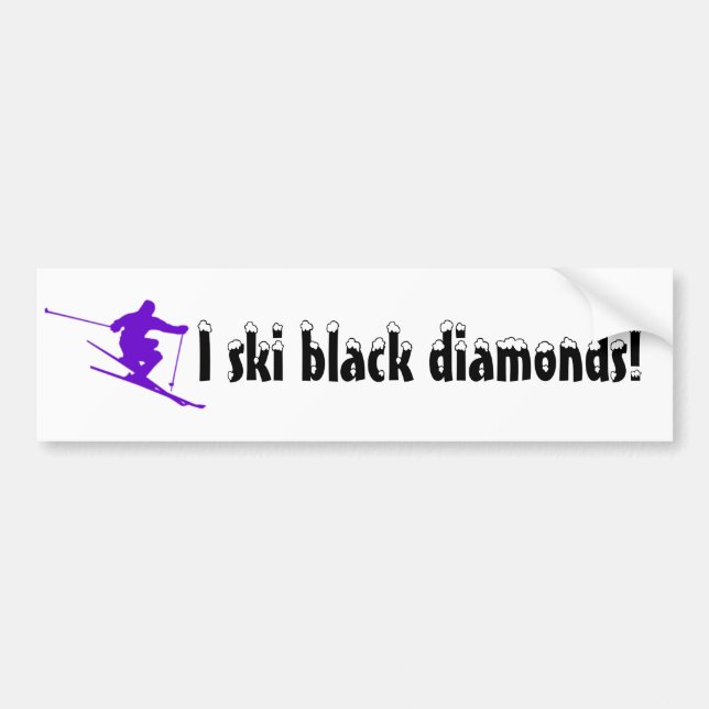 Snow Ski Bumper Sticker (Front)