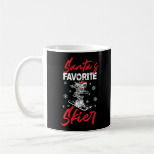 Snow Ski Christmas Santa's Favourite Skier Coffee Mug