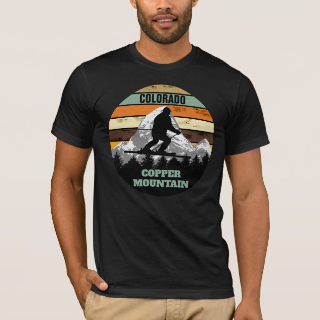 Snow Ski Colorado Snow Fields Mountain Slopes T-Shirt (Front)