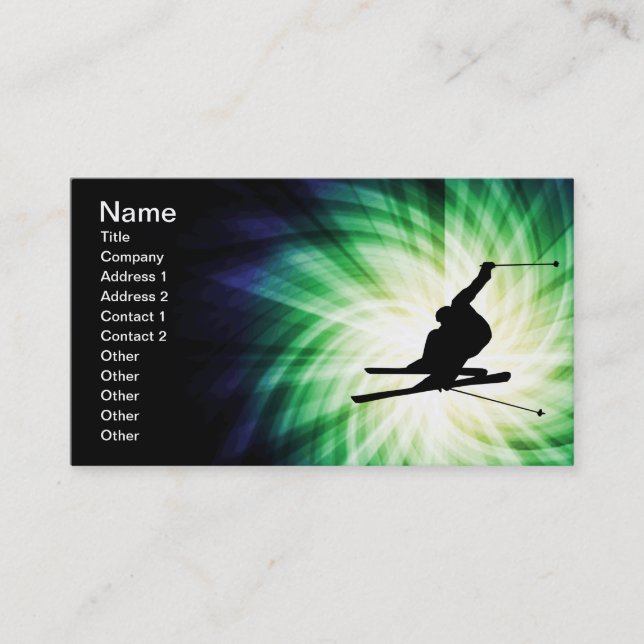 Snow Ski Gift Business Card (Front)